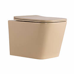 Унітаз підвісний Tern Ultra Quiet 490×365×325 мм, Beige, із сидінням Slim Duroplast / Soft-close / Quick Release QT17332303ASSB