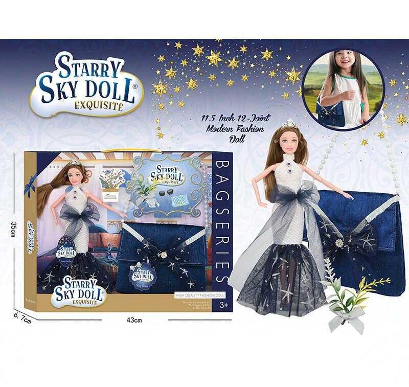 Лялька SK 032 B (24/2) висота 30 см, шарнірні суглоби, аксесуари, знімне взуття, сумочка, штучні квіти, в коробці