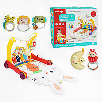 Ходунки 6016 (12) 2в1, килимок, звук, підсвічування, піаніно, нічник, 4 брязкальця, пальчикові ігри, проєктор зоряного неба, в