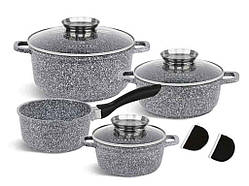 Набір посуду 8пр. 1,3/1,3/2,3/4,7л з антипригарним гранітним покриттям 8010 ТМ EDENBERG