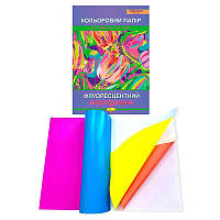 Кольоровий папір "Флуоресцентичний" А4 14 аркушів  АП-1208 (25) "Апельсин"