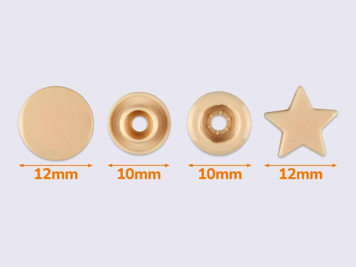 Кнопки пластикові KAM - ЗІРКА бежеві D53 (1000 шт), фото 1