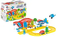 Конструктор паркінг з машинками і гелікоптером з пластику ТехноК для дітей від 3 років в асортименті 0006