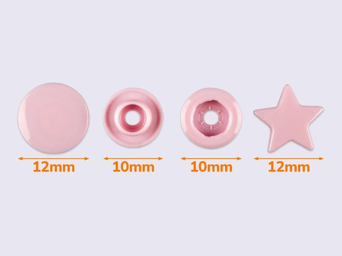 Кнопки пластикові KAM - ЗІРКА світло-рожеві B18 (1000 шт), фото 1