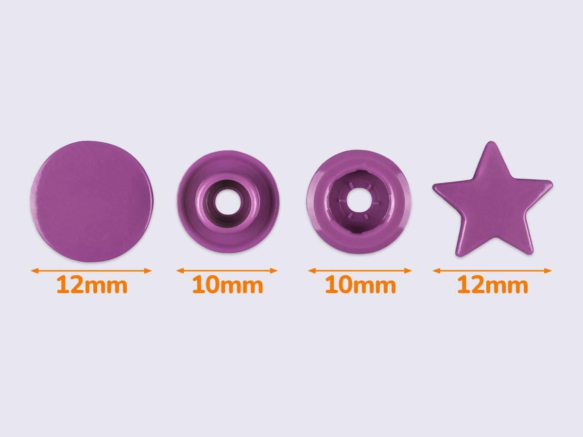 Кнопки пластикові KAM - ЗІРКА яскраво-фіолетові D56 (1000 шт), фото 1