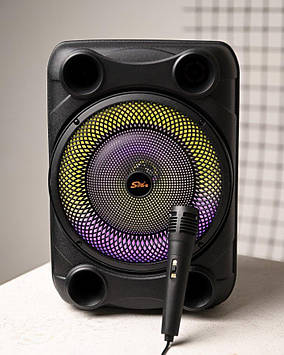 Портативна колонка Sing-e мікрофон, RGB підсвічування ПП8036