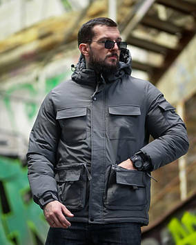 Зимова чоловіча куртка LUX grey ПП8100