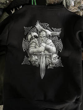 Military hoodie on fleece GENESIS Odin black PP8238