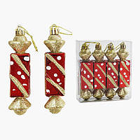 Новорічні прикраси C 67184 (240) 4 штуки, цукерки, висота - 11, 5 см, у слюді