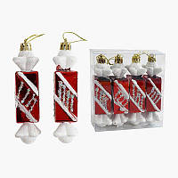 Новорічні прикраси C 67185 (240) 4 штуки, “Цукерки”, у слюді