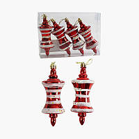 Новорічні прикраси C 67188 (120) 4 штуки, фігурна іграшка, висота - 12,5 см, у слюді