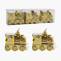 Новорічні прикраси C 67205 (480) 3 штуки, “Паровозики”, у слюді