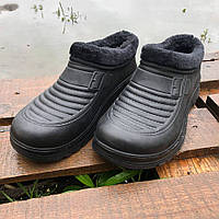 Гумові утеплені чоботи чоловічі короткі, Зимові кросівки топ, Практичне взуття для чоловіків BU-15 висока якість