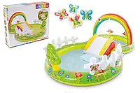 Дитячий надувний ігровий центр Мій сад з фонтаном і гіркою з вінілa Intex від 2 років в асортименті 57154
