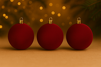 Ялинкові кулі оксамитові круглі світло-червоні 12 см | набір 3 шт. | великі новорічні прикраси | іграшки для ялинки | 8 кольорів Б