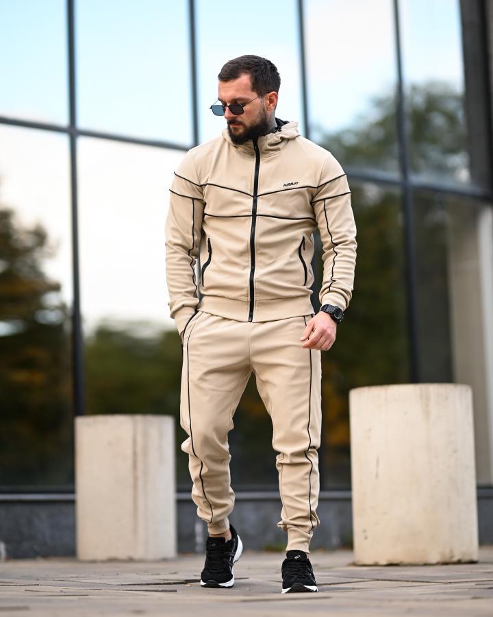 Чоловічий костюм спортивний AUDSA з еластичного дайвінгу та велюровою підкладкою ВТ6809 ТМ, фото 1