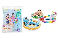 Надувне коло для плавання з сидінням та спинкою Intex 59570 для дітей від 3 до 6 років в асортименті