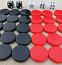 Фішки акрилові для гри в нарди, d 27 мм. + гральні кубики, фото 2