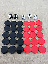 Фішки акрилові для гри в нарди, d 27 мм. + гральні кубики, фото 3