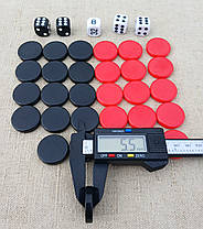 Фішки акрилові для гри в нарди, d 27 мм. + гральні кубики, фото 4