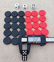 Фішки акрилові для гри в нарди, d 27 мм. + гральні кубики, фото 5