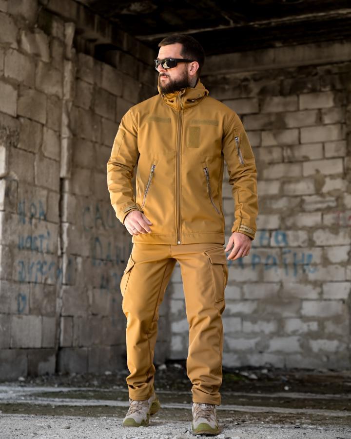 Польовий костюм Softshell DEMENTIOZ кайот з водо- та вітрозахисними властивостями ВТ6839 ТМ, фото 1