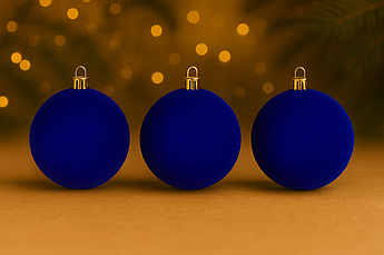 Ялинкові кулі оксамитові круглі смарагдові 10 см | набір 6 шт | новорічні прикраси | іграшки для ялинки | 8 варіантів кольорів Син