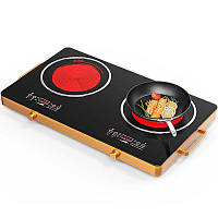 Інфрачервона плита електрична склокерамічна на 2 конфорки RAF R-8088 4800W