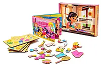 Развивающий альбом для девочек деревянный PuzzleOk от 9 лет в ассортименте Puz-22921