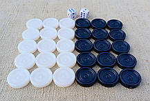 Фішки для гри в нарди, d 22.6 мм + гральні кубики, фото 4