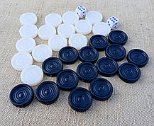 Фішки для гри в нарди, d 22.6 мм + гральні кубики, фото 5