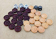 Фішки дерев'яні для нард, d 24 мм + гральні кубики, фото 5