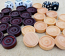 Фішки дерев'яні для нард, d 24 мм + гральні кубики, фото 4