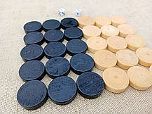 Фішки для нард із дерева, d 23.6 мм + гральні кубики, фото 4