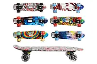 Пенні борд пластиковий з підсвіткою та ручкою GSK-0016/1 в асортименті 55x19 см