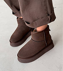 Уггі жіночі замшеві зимові коричневі