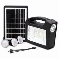 Портативна станція GD 103 з 3 лампами та сонячною панеллю.