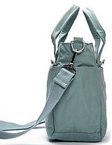 Сумка маленкька на плече жіноча зелена тканинна полотняна з одним відділом на блискавці з двома ручками Jielshi V9006, фото 3