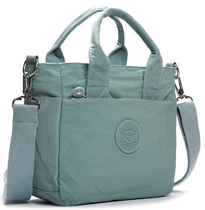 Сумка маленкька на плече жіноча зелена тканинна полотняна з одним відділом на блискавці з двома ручками Jielshi V9006, фото 1