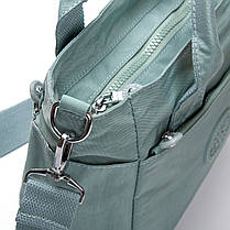 Сумка маленкька на плече жіноча зелена тканинна полотняна з одним відділом на блискавці з двома ручками Jielshi V9006, фото 5