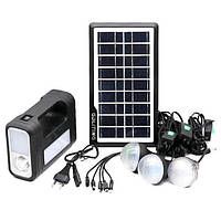 Портативна система освітлення GDLite GD- 8017 Ліхтар + 3 LED лампи + сонячна панель 4000 mAh (3_02433) Кор2 2/1