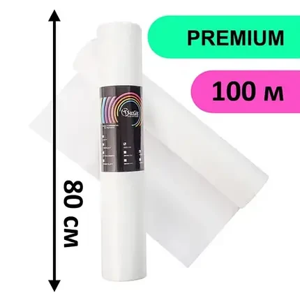 Одноразові простирадла 0,8 м*100 м у рулонах SanGig, Спанбонд. Колір: Білий, фото 1