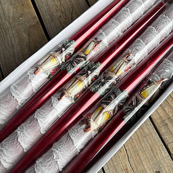 Свічки декоративні новорічні червоні 30 см