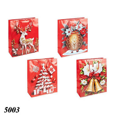 Пакет подарунковий Новорічний 26х32х10 см (12шт)