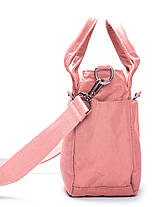 Сумка маленька на плече жіноча рожева тканинна полотняна з одним відділом на блискавці з двома ручками Jielshi V9006, фото 4