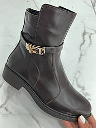 Черевики зимові жіночі шкіряні класичні коричневі