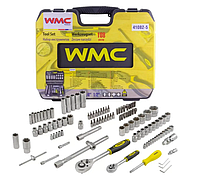 Професійний набір Ключів для Авто в Кейсі 108 предметів WMC TOOLS, Набір насадок торцевих Набори ручного інструменту