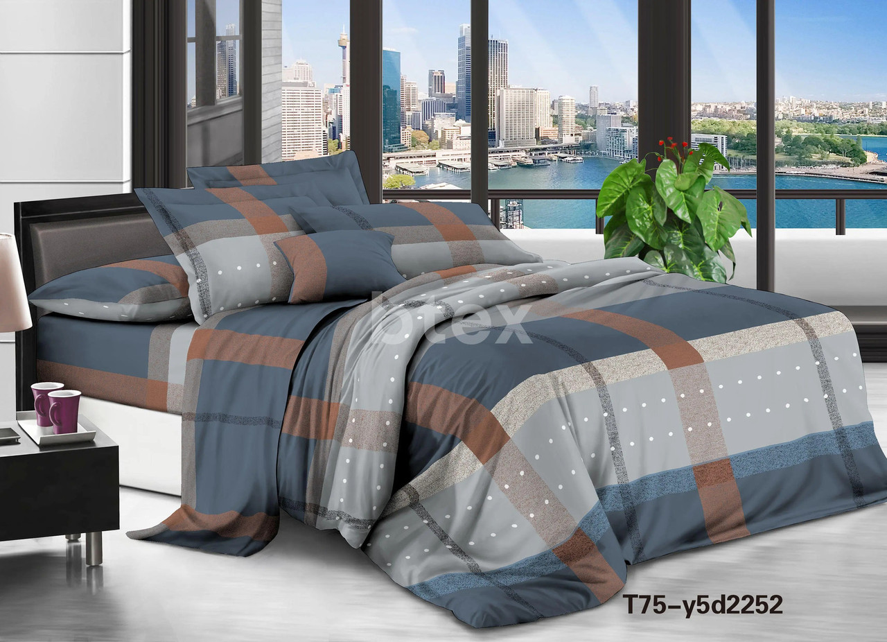 Синій лабіринт - Бязь 3D - Сімейний комплект постільної білизни, фото 1