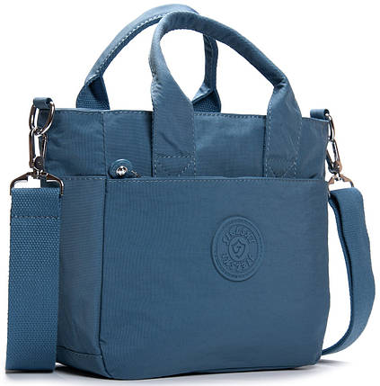 Сумка на плече жіноча синя маленька тканинна полотняна з одним відділом на блискавці з двома ручками Jielshi V9006, фото 1