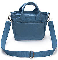 Сумка на плече жіноча синя маленька тканинна полотняна з одним відділом на блискавці з двома ручками Jielshi V9006, фото 5